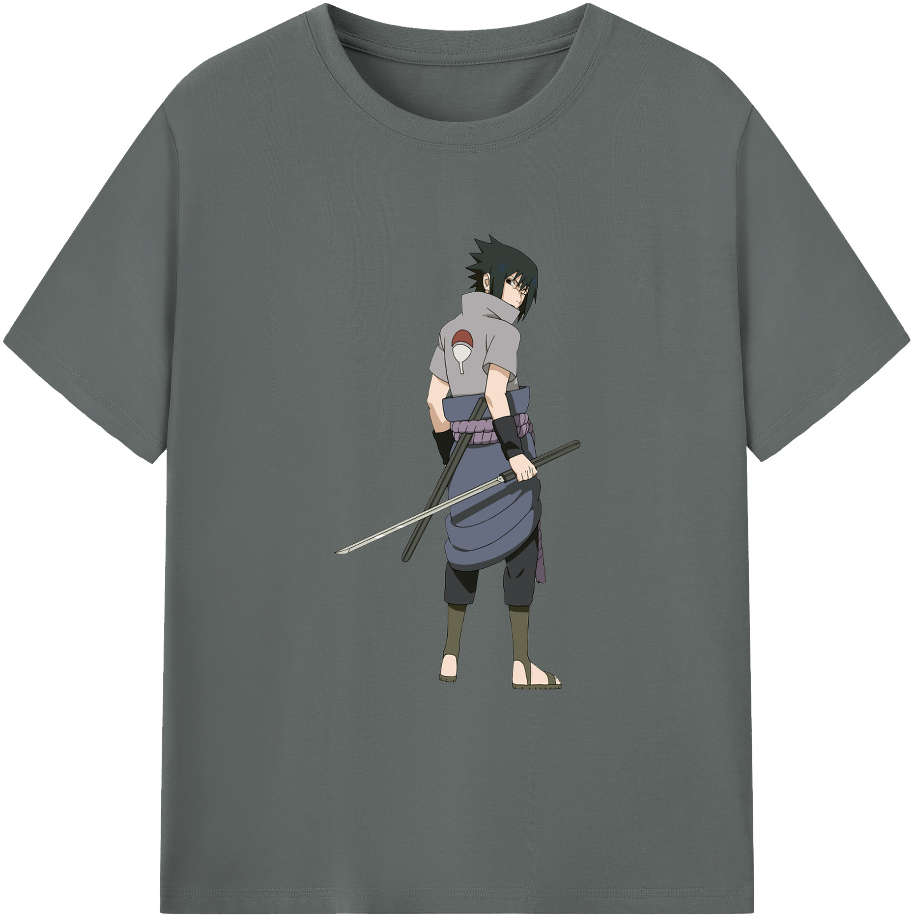 （画像用） NARUTO -ナルト- うちは サスケ Uchiha Sasuke 綿100％ メンズ半袖Tシャツ｜肌触りやわらか＆通気性